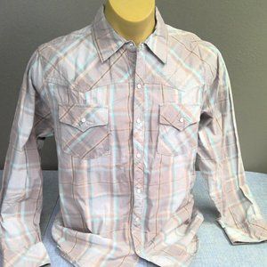 Vintage Northpoint Western Shirt Pearl Snap Long Sleeve Check XL